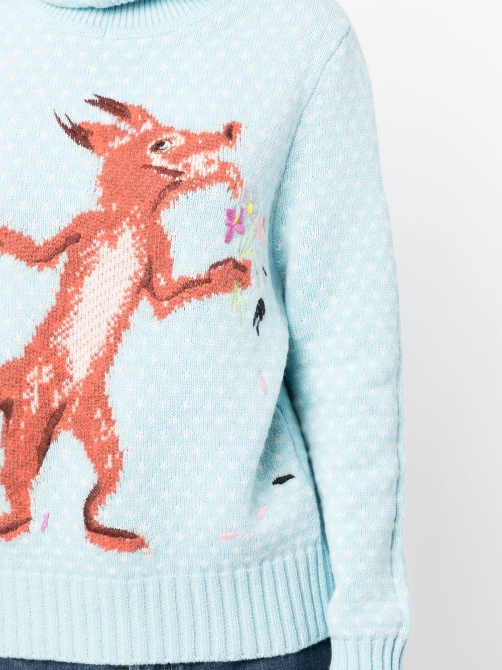 printed knit hoodie - 5