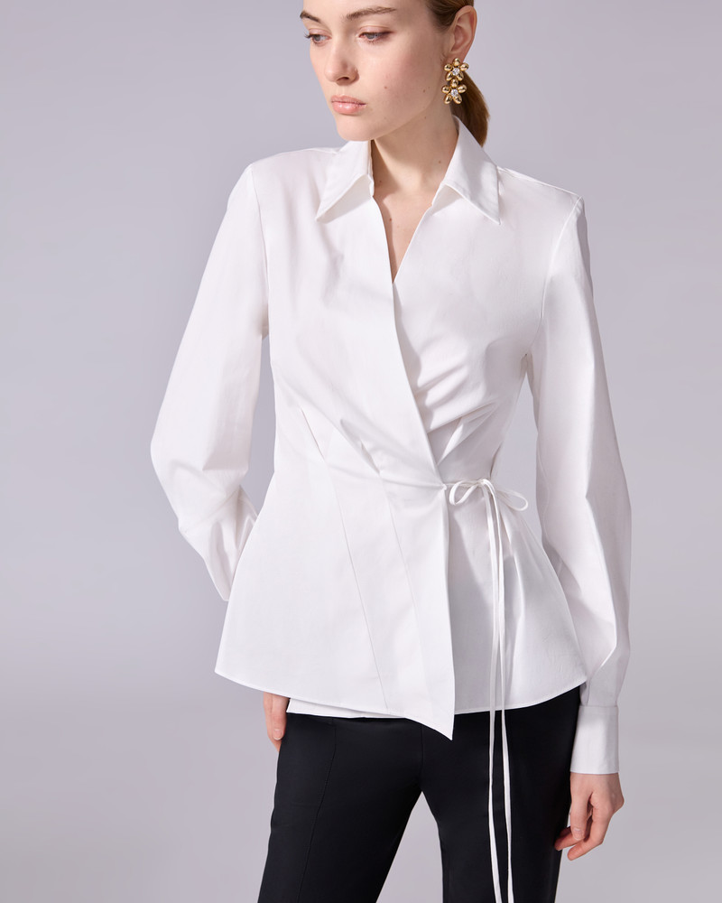 CAROLINA HERRERA Tie-Waist Wrap Top outlook