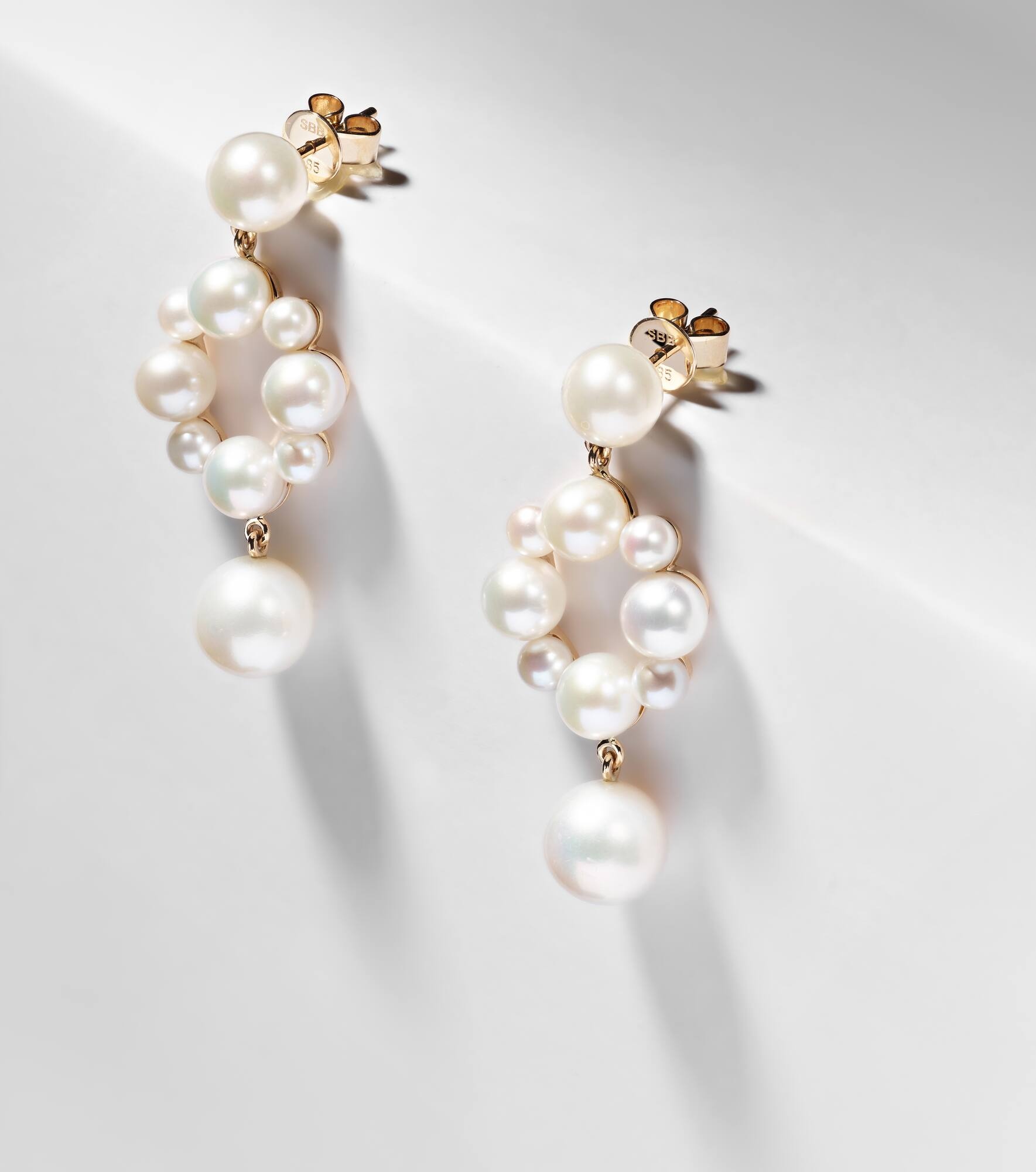 14kt gold earrings with freshwater pearls - 5