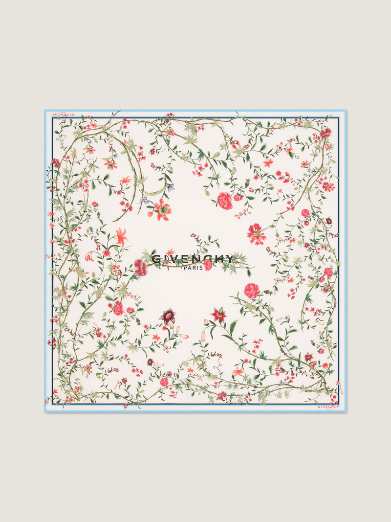 SQUARE IN SILK WITH FLORAL PRINT 1
