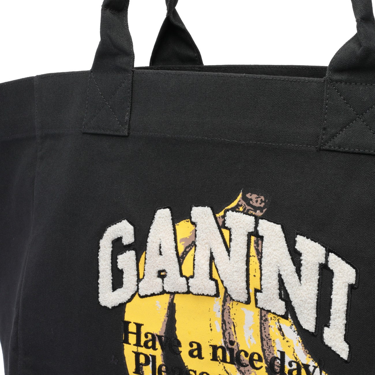 Ganni Women Xxl Banana Print Logo Shopper Bag - 4