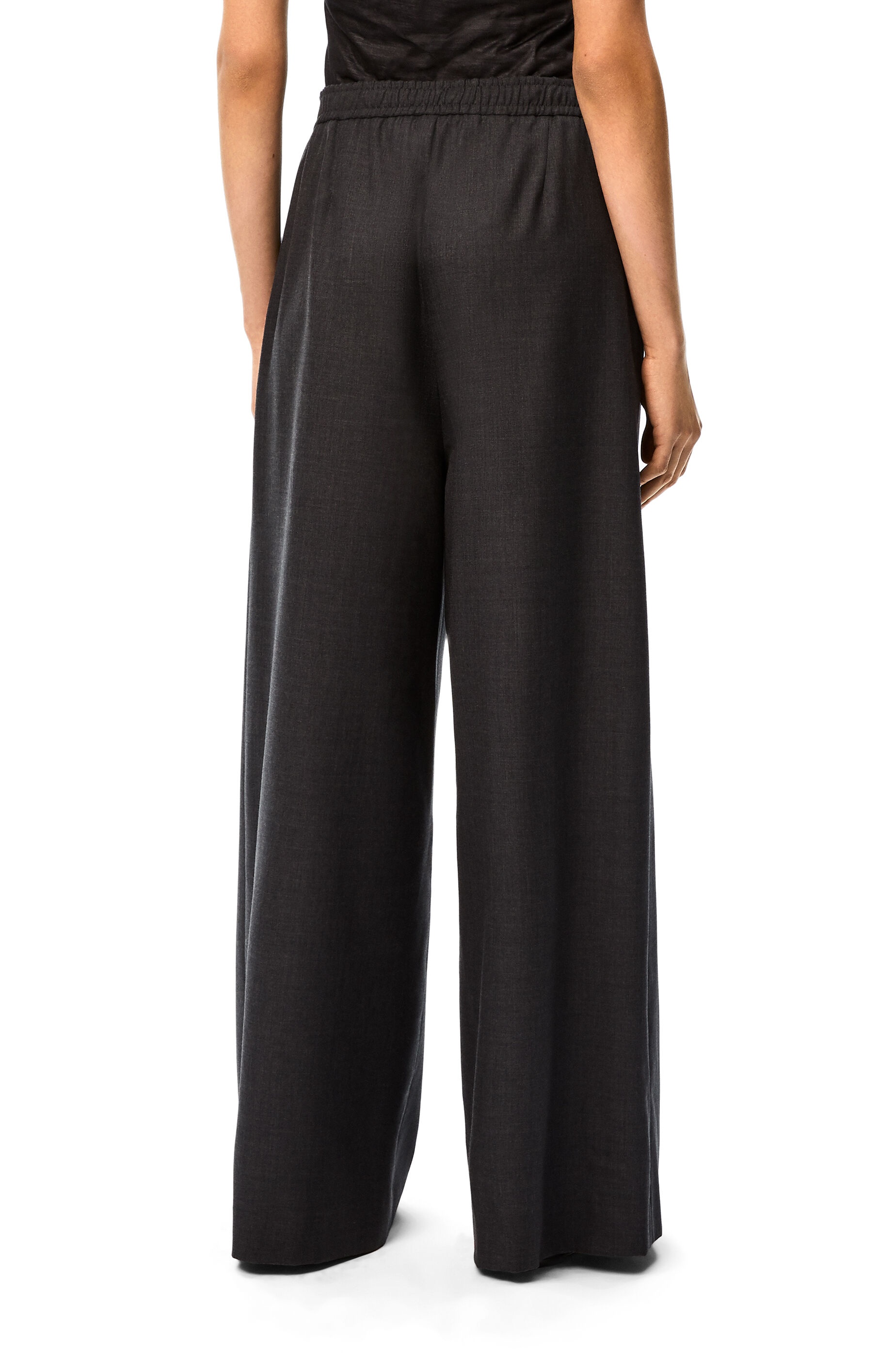 Drawstring fluid trousers in wool - 4