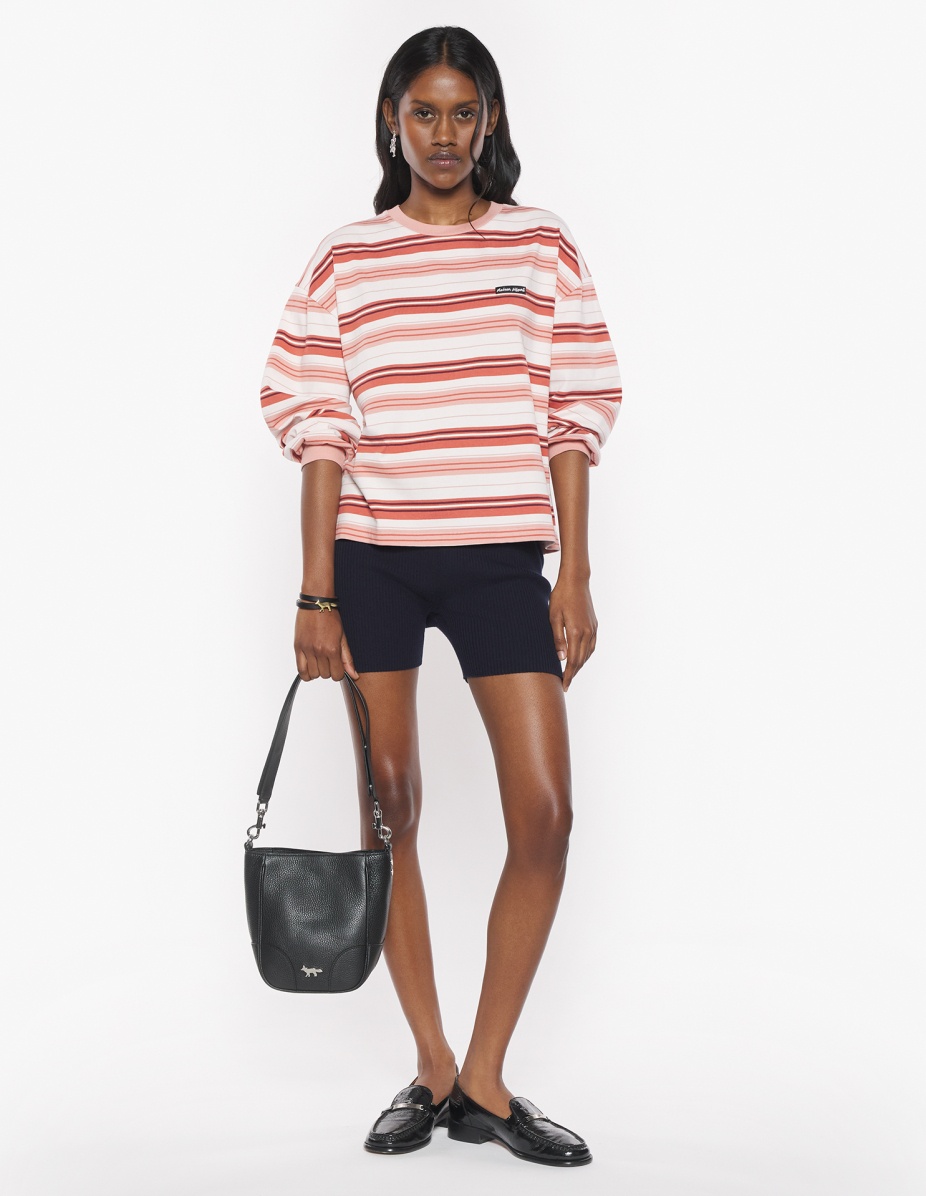 MAISON KITSUNE LABEL MULTI STRIPES BLOUSY TEE-SHIRT - 2