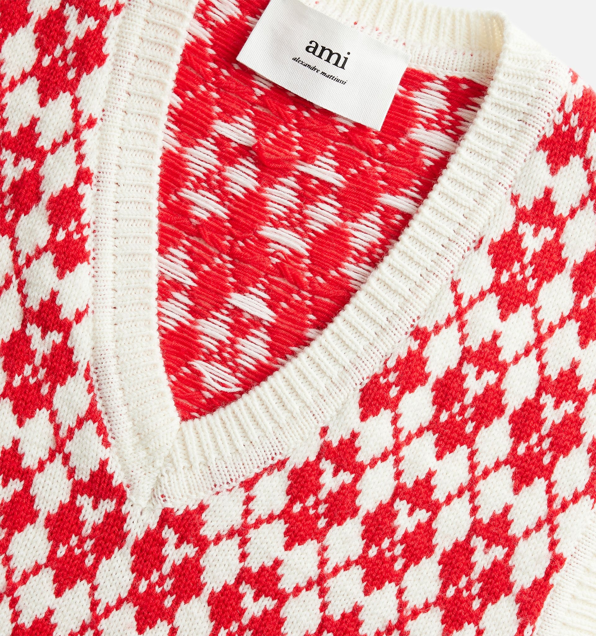 Jacquard V Neck Sweater - 3