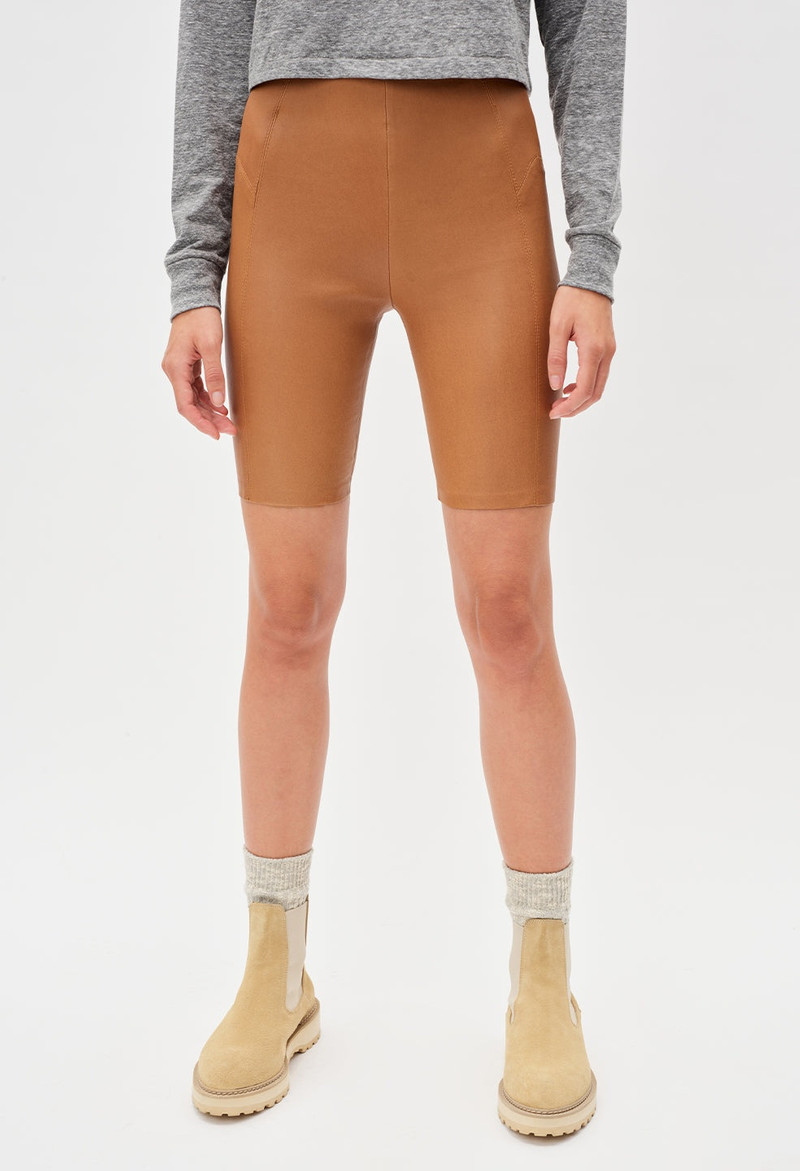 John Elliott LEATHER BIKER SHORT outlook