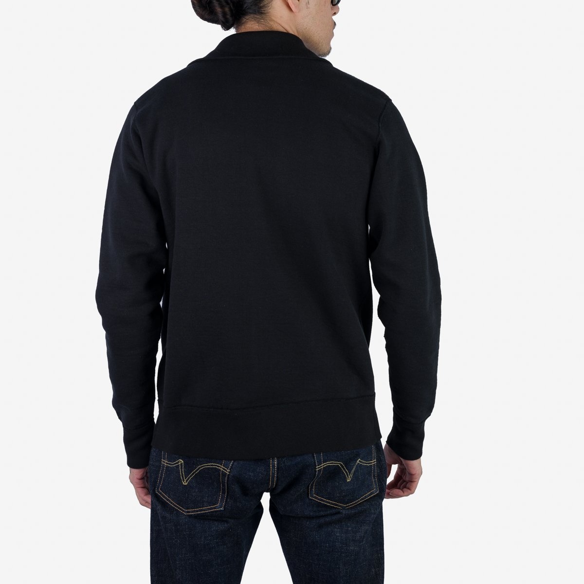 IHSW-74-BLK 14oz Ultra Heavyweight Loopwheel Sweater Jacket - Black - 5