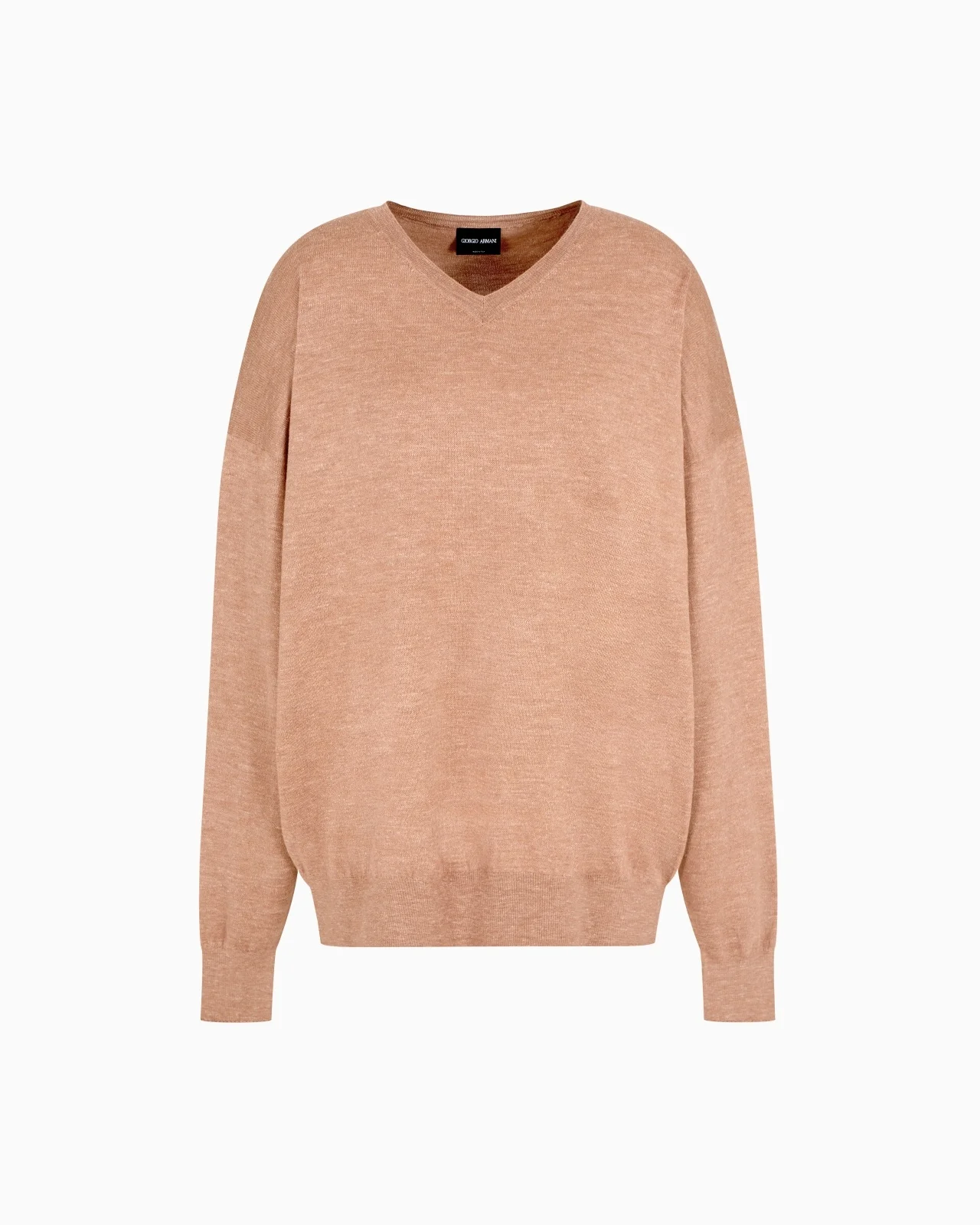 CASHMERE, SILK AND HEMP V-NECK JUMPER - 1