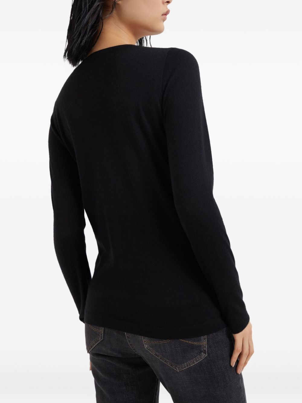 long-sleeve fitted sweater - 4