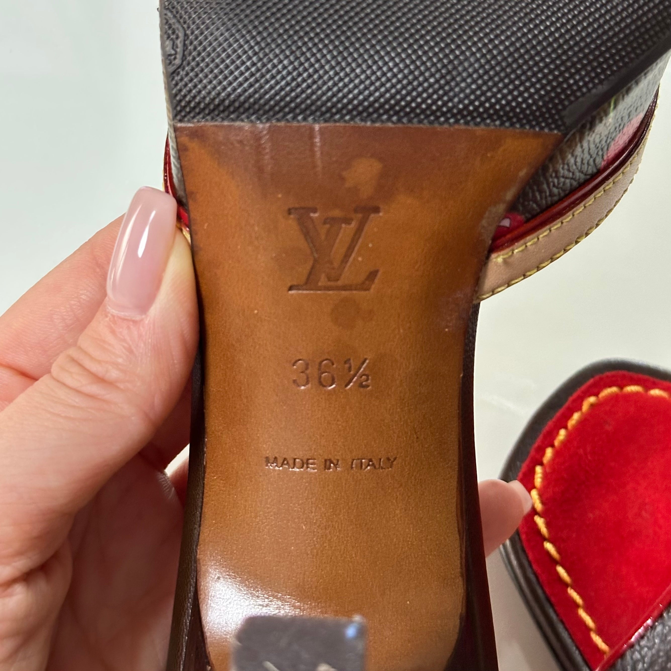 LOUIS VUITTON × TAKASHI MURAKAMI Spring Summer 2005 Cherry Monogram Sandals - 8