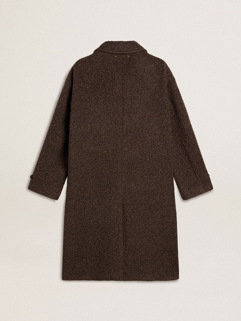 Men's single-breasted Journey coat in wrinkle wool blend with floral pin 6