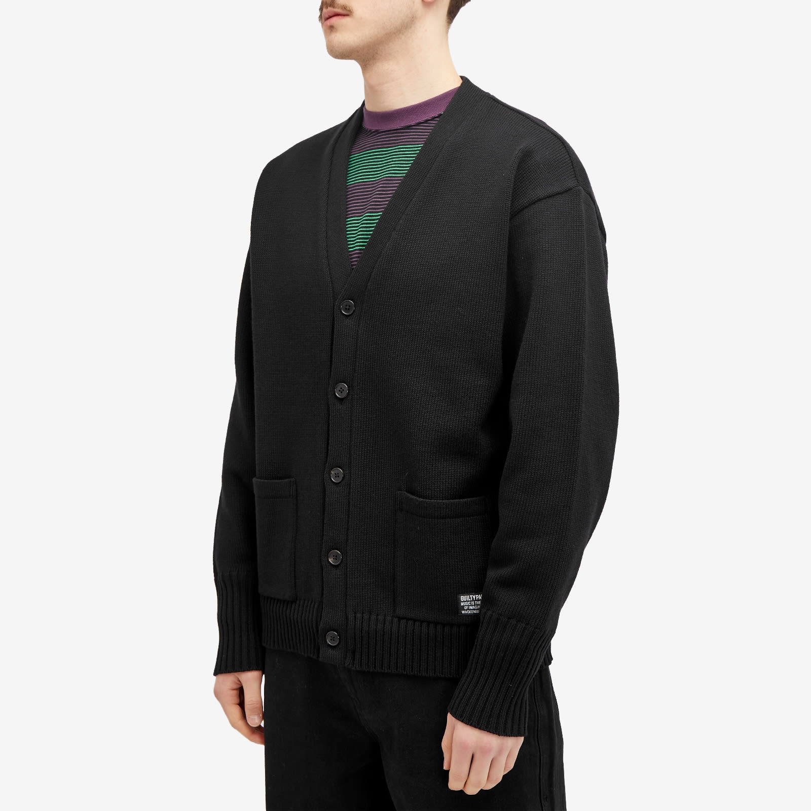 Wacko Maria Lettered Logo Wool Cardigan - 2