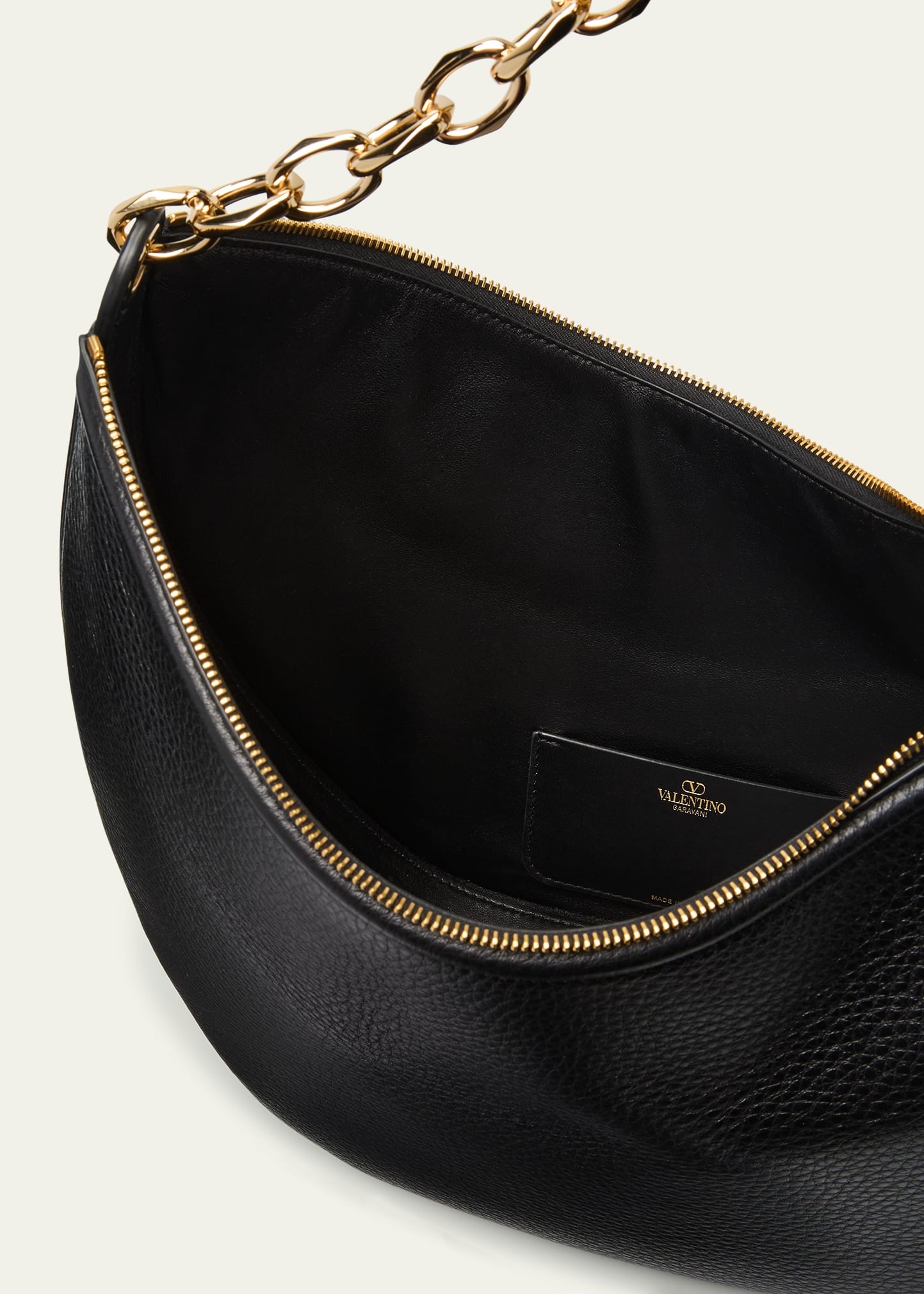 Valentino Medium VLOGO Moon Leather Hobo Bag