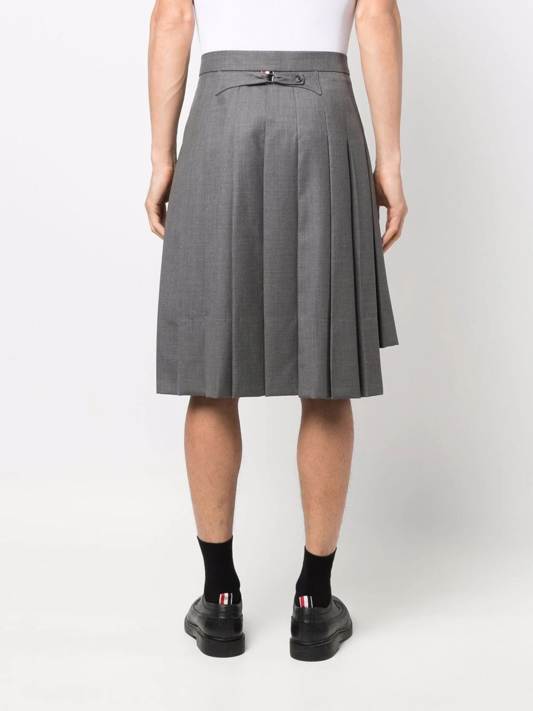Classic Rise Backstrap Knee Length Skirt - 4