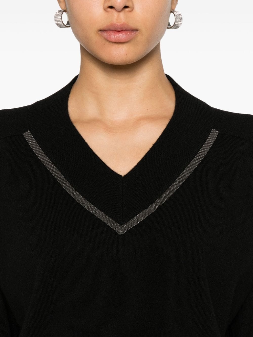 V-neck cashmere sweater - 3