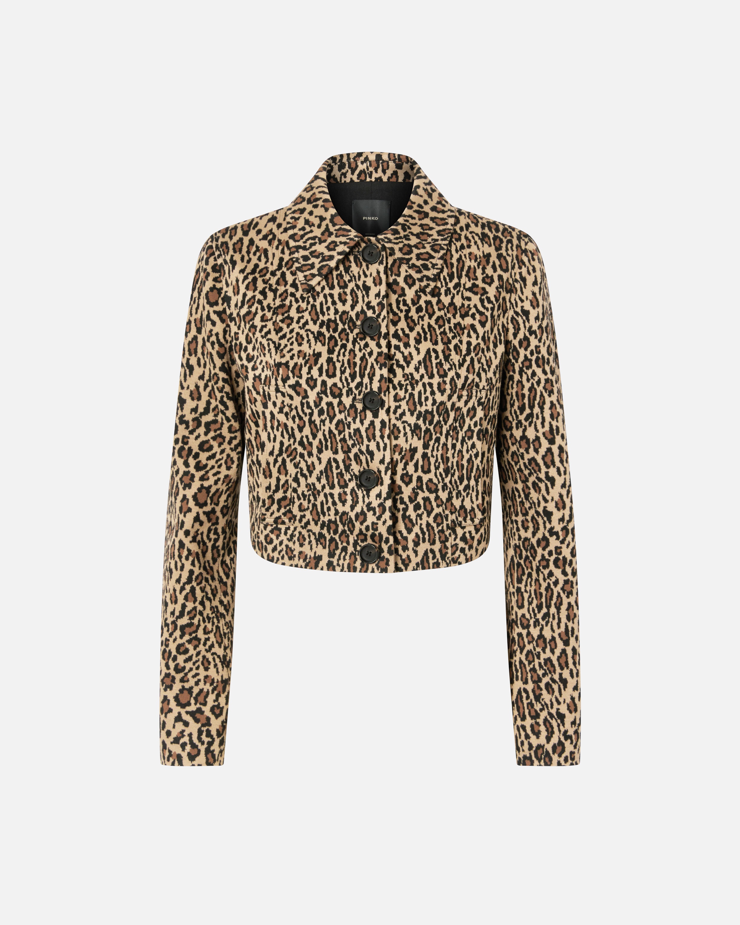 SHORT LEOPARD JACKET WITH POCKETS - 1