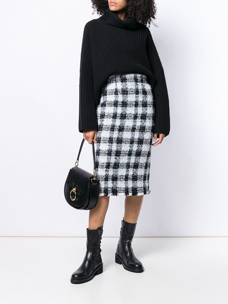 Alexander McQueen plaid tweed skirt outlook