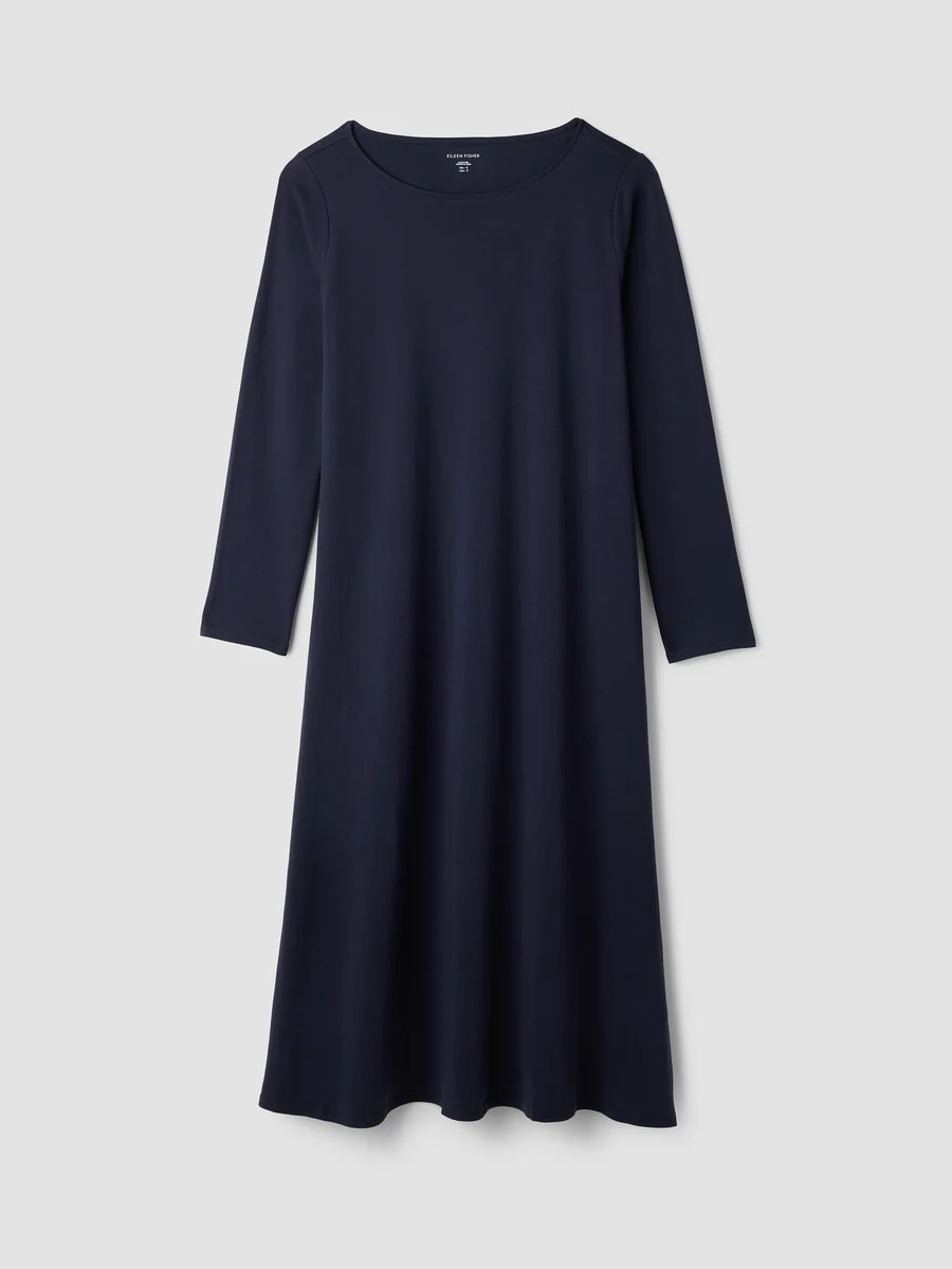 Organic Cotton Interlock Bateau Neck Sleep Dress - 1