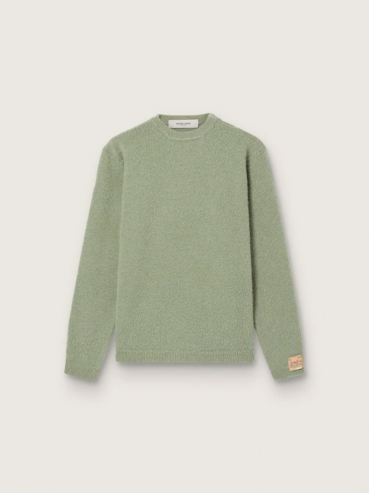 Men's sweater in Casentino-effect mint-green wool - 1