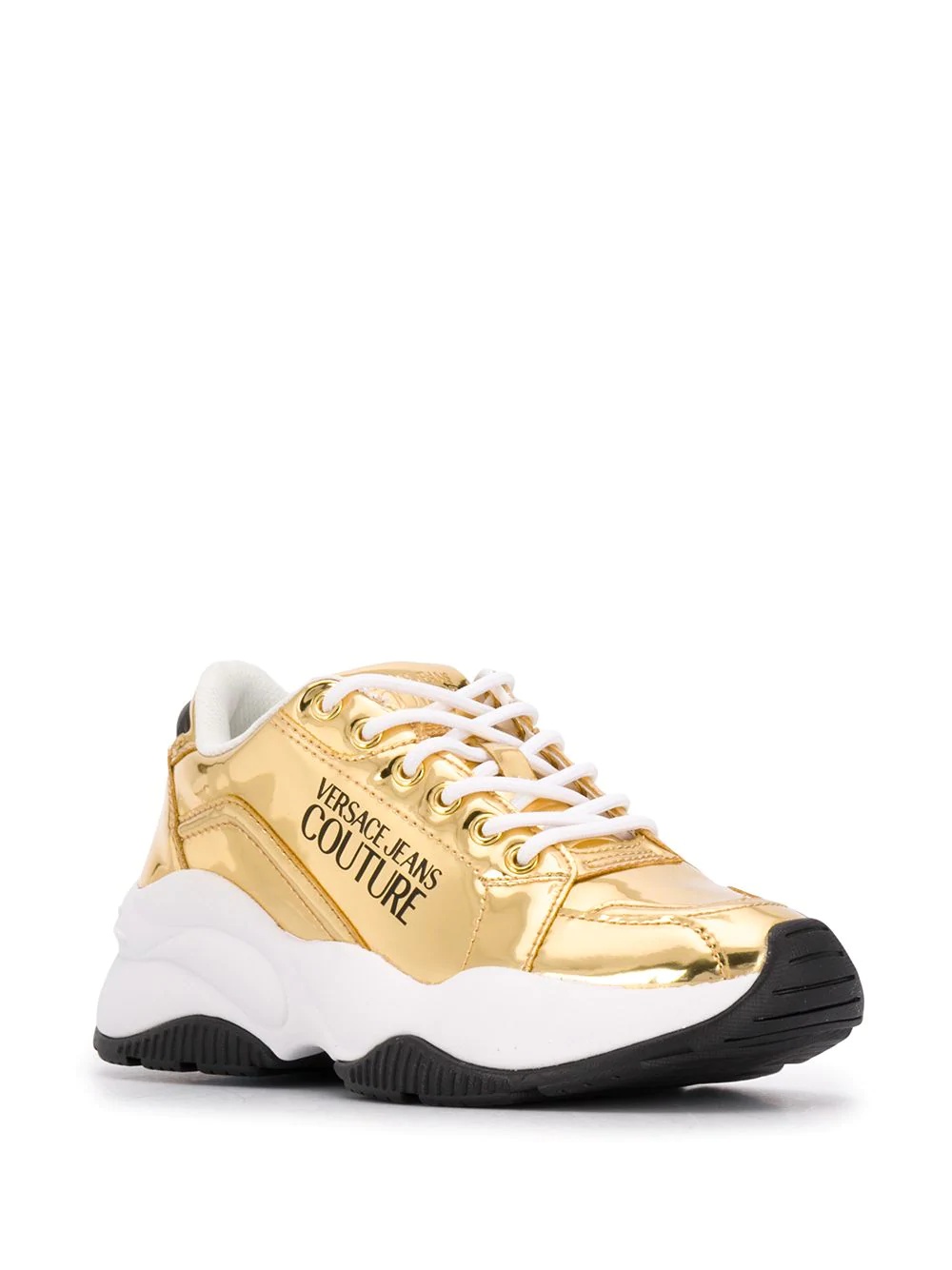 platform metallic effect sneakers - 2