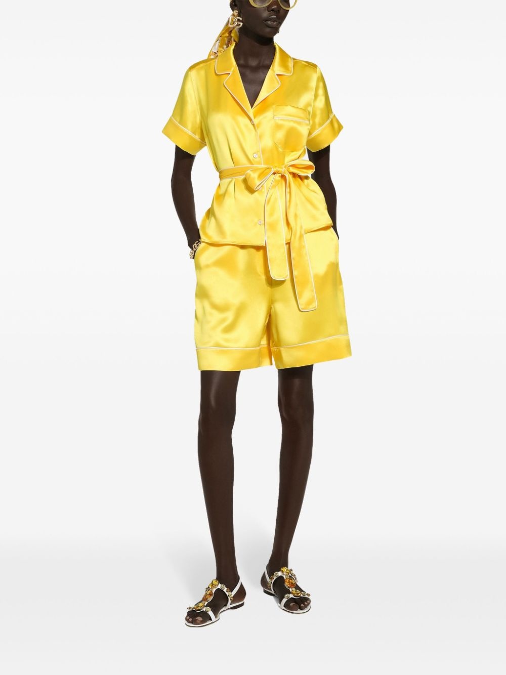 Lemon silk shorts - 2