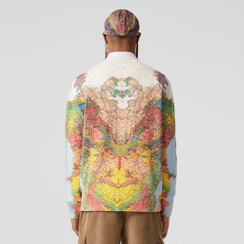 Map Print Cotton Sweater 4