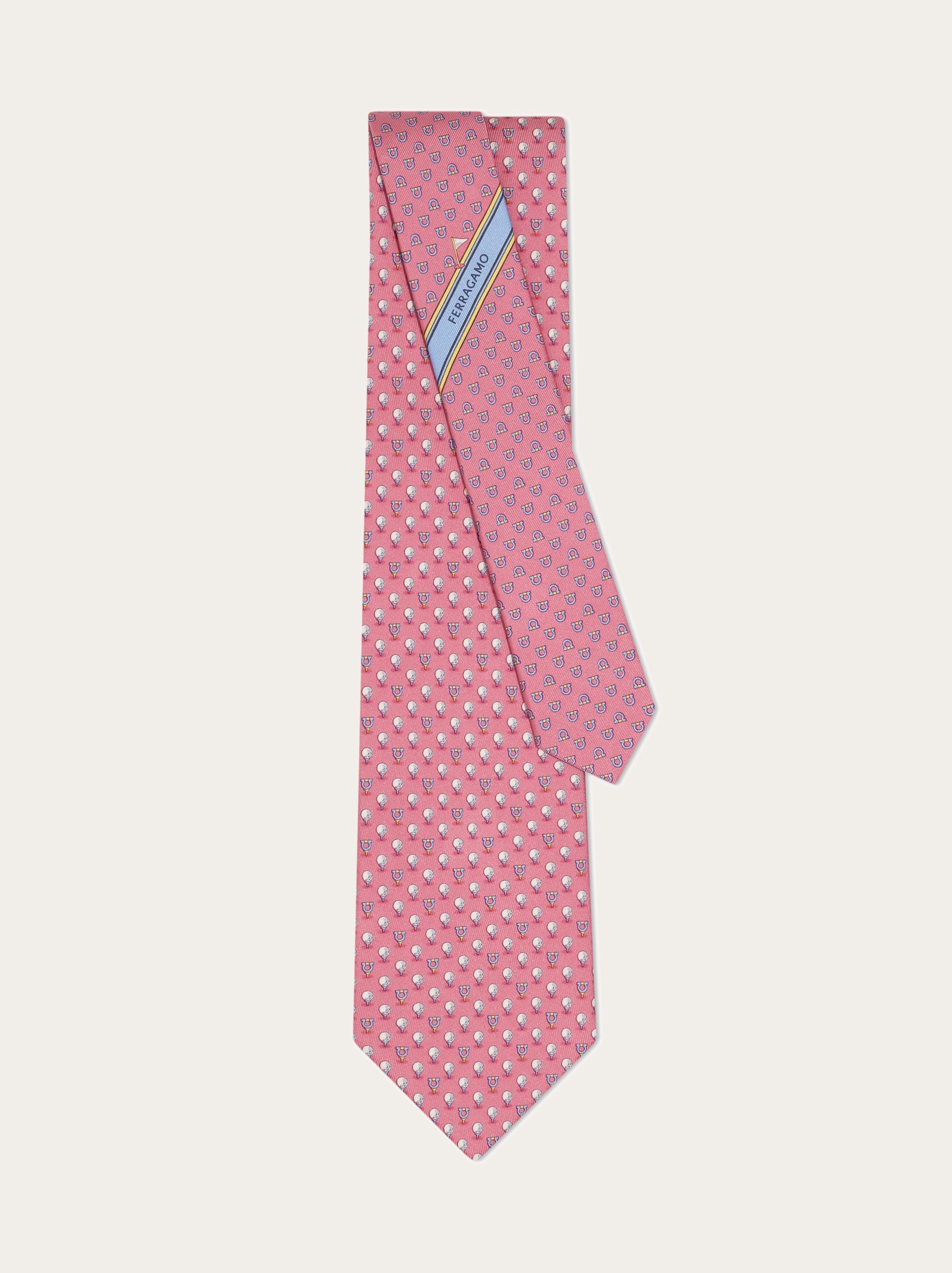 Silk tie with golf and Gancini - 3