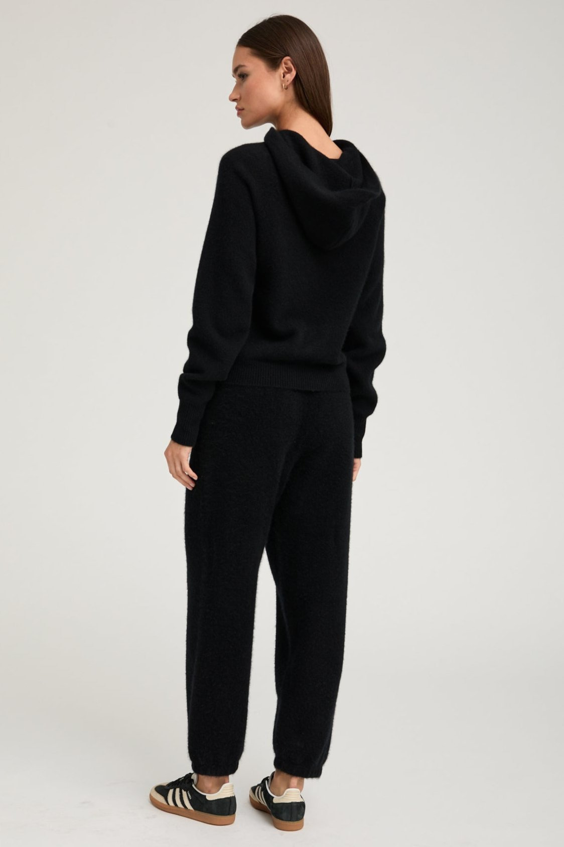 BLACK CASHMERE HOODIE - 4