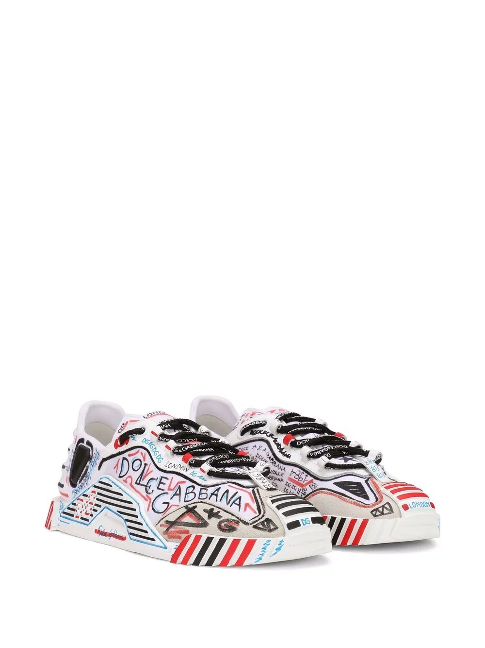 graffiti logo print sneakers - 2