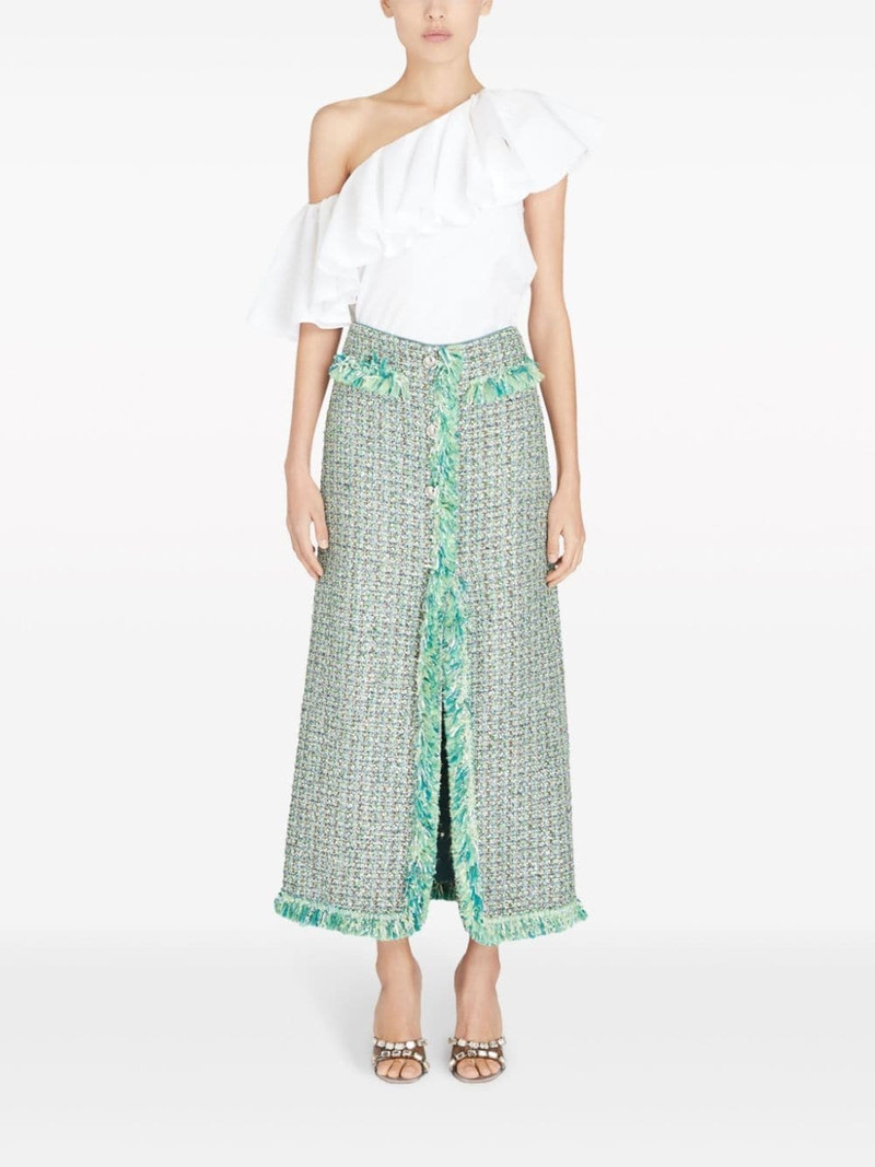 GIAMBATTISTA VALLI one-shoulder ruffle-trim blouse outlook