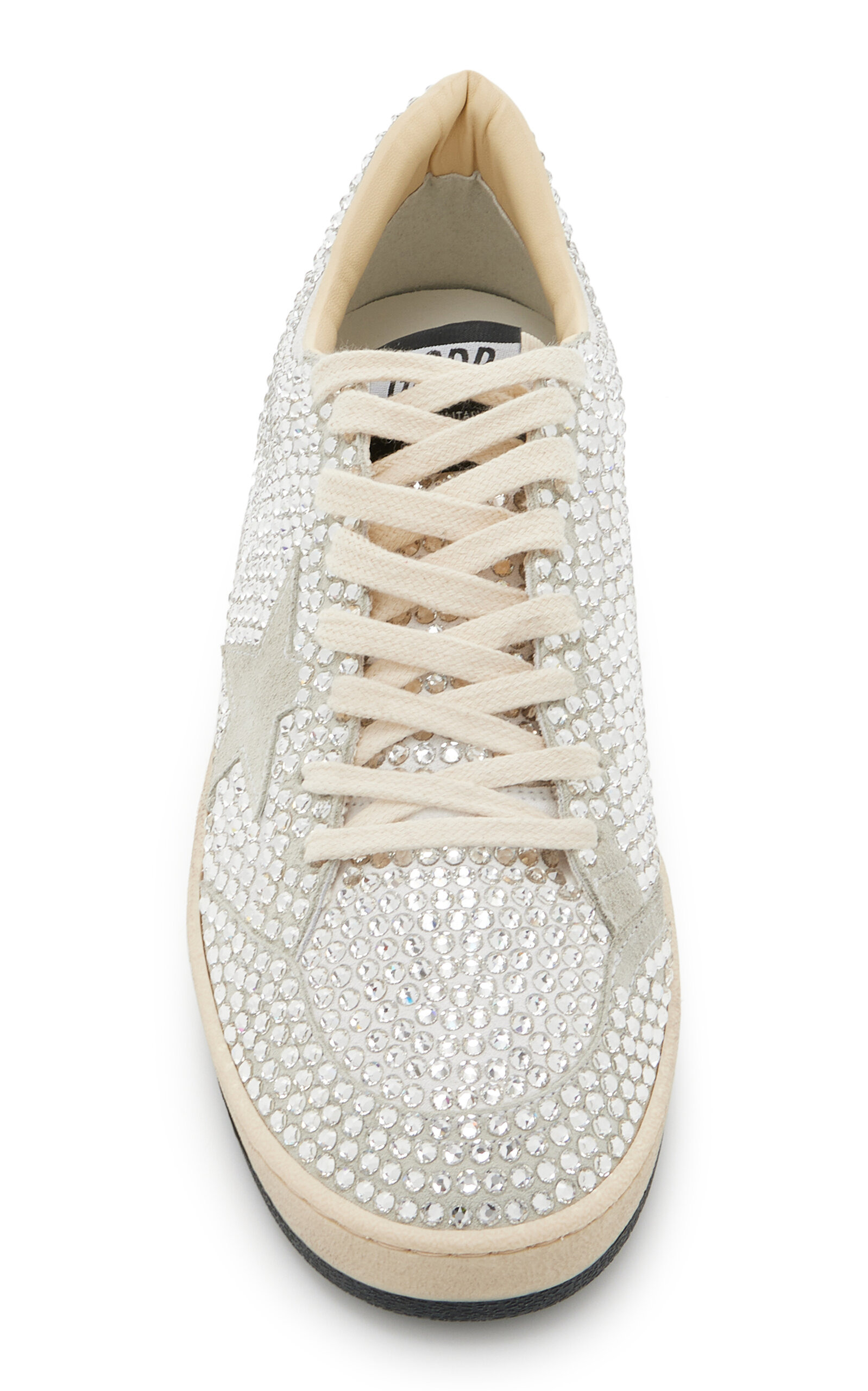 Ballstar Crystal-Embellished Suede Sneakers silver - 3