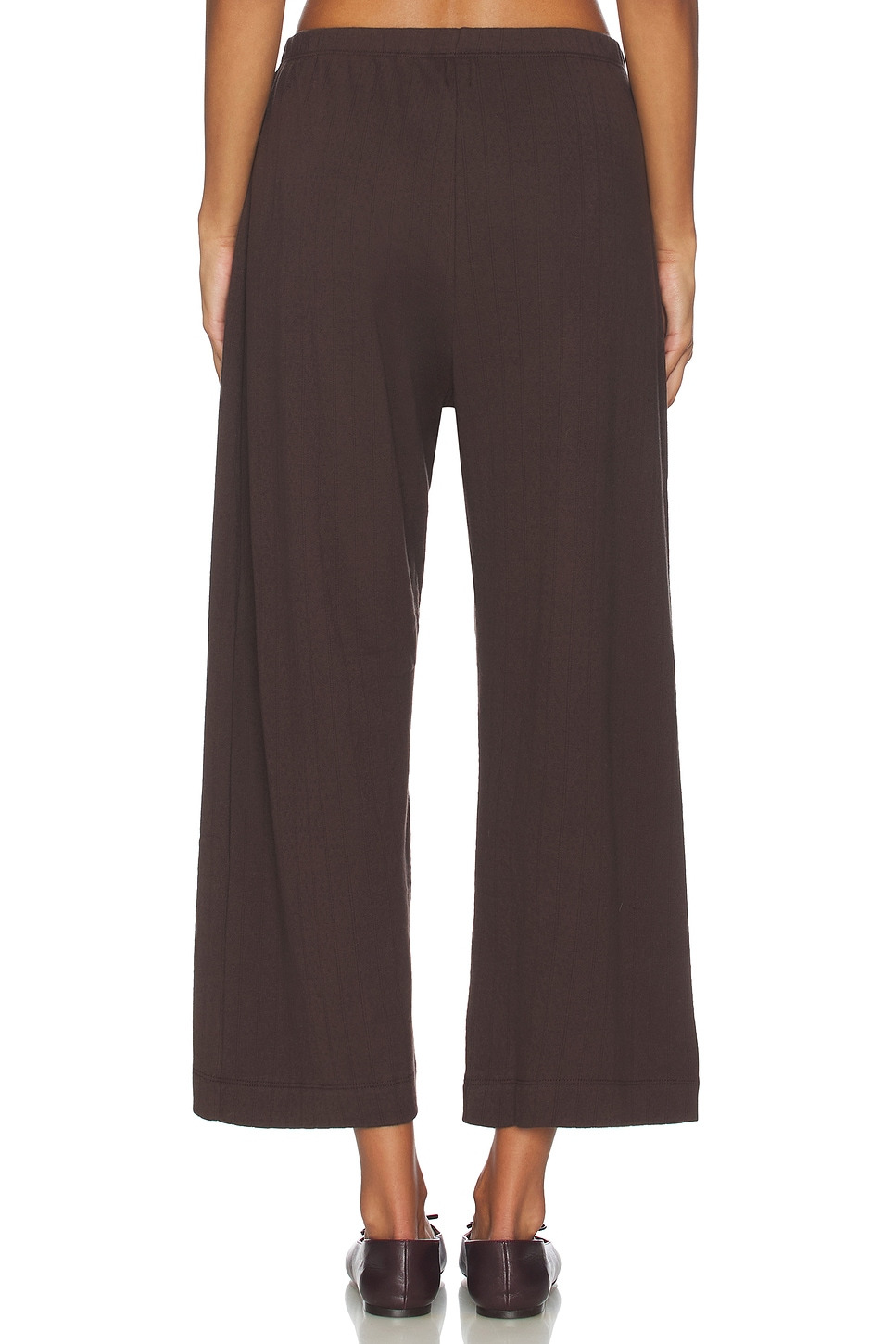 Pointelle Crop Wide Leg Pant - 4