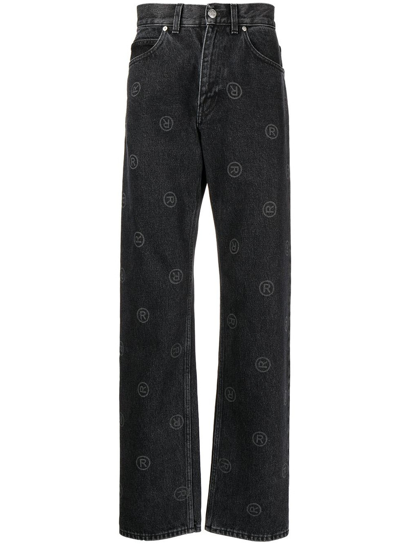 logo-print straight-leg jeans 1