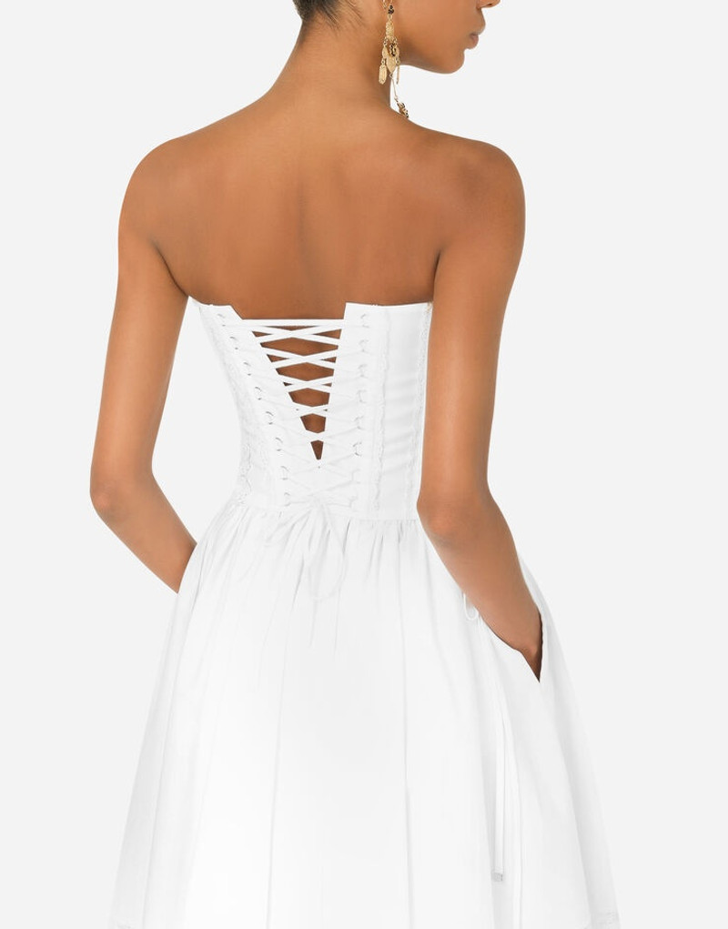 Gabardine bustier midi dress 5