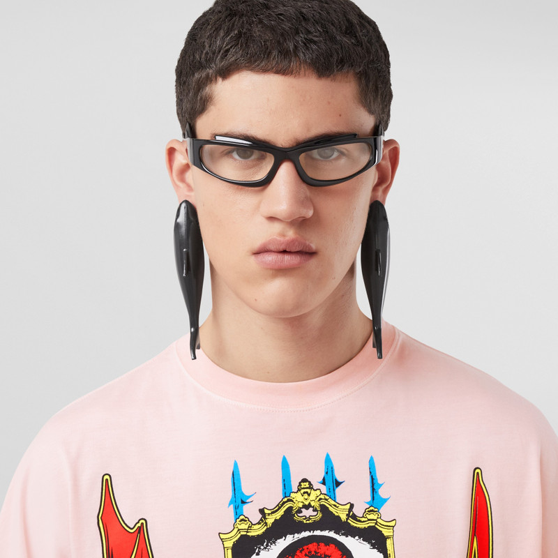 Burberry Slogan Print Cotton Oversized T-shirt outlook