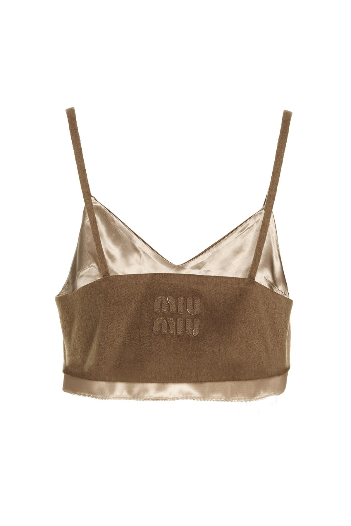 Miu Miu Women Logo Camel Top - 2