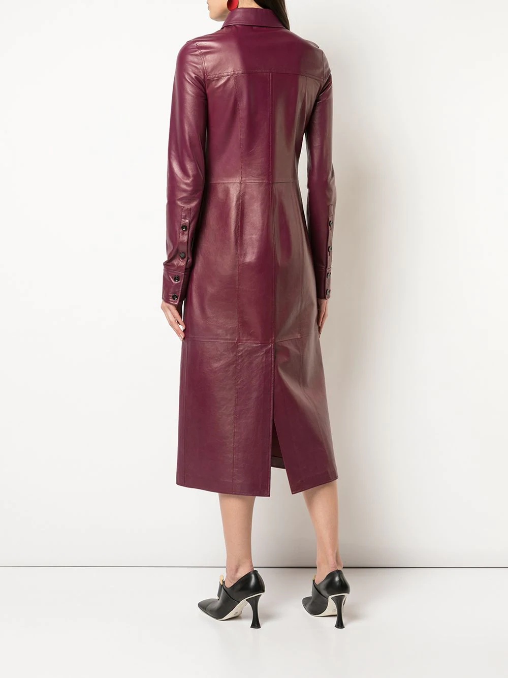 leather shirt dress - 4