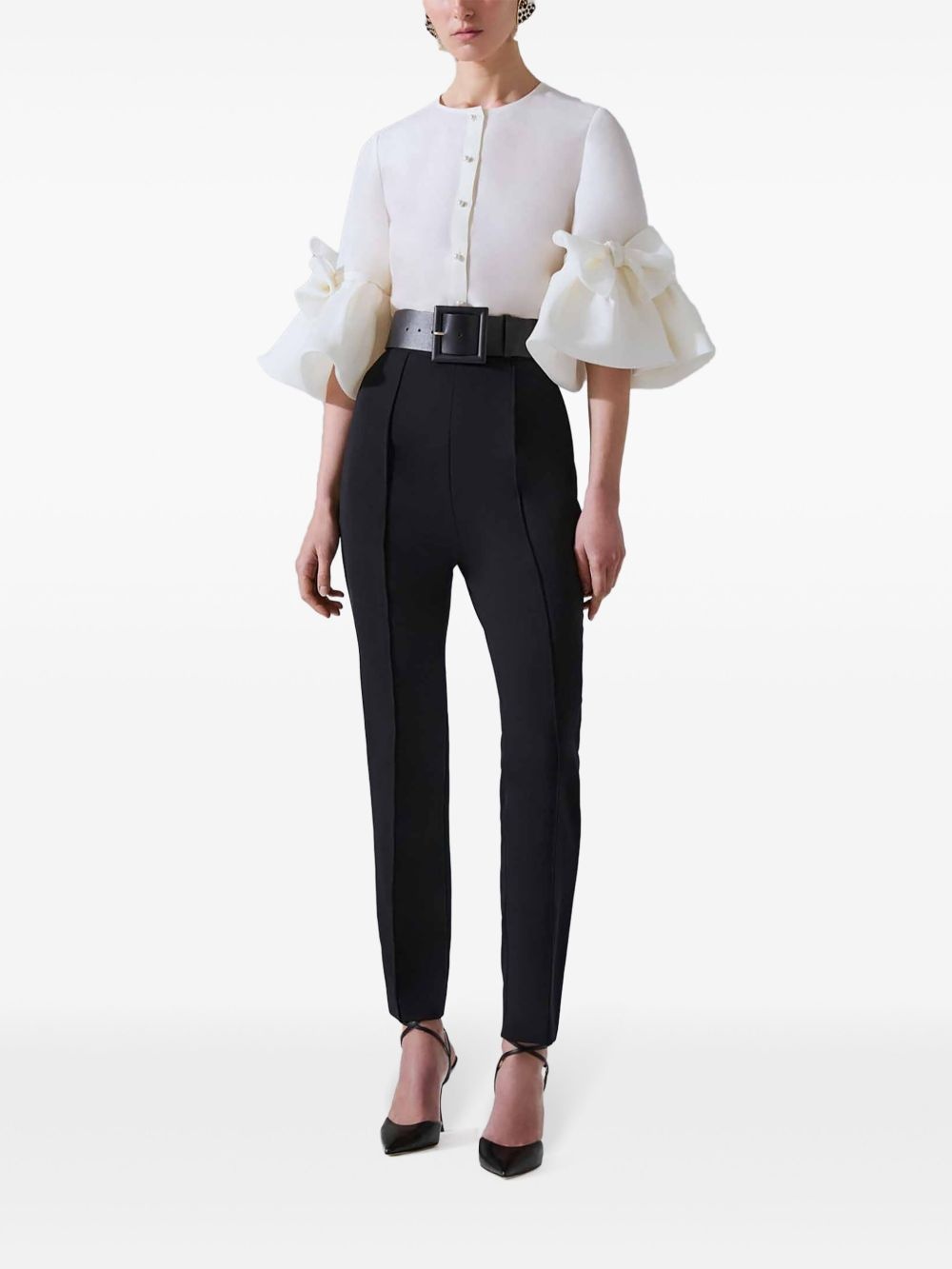 high-waisted skinny-cut trousers - 2