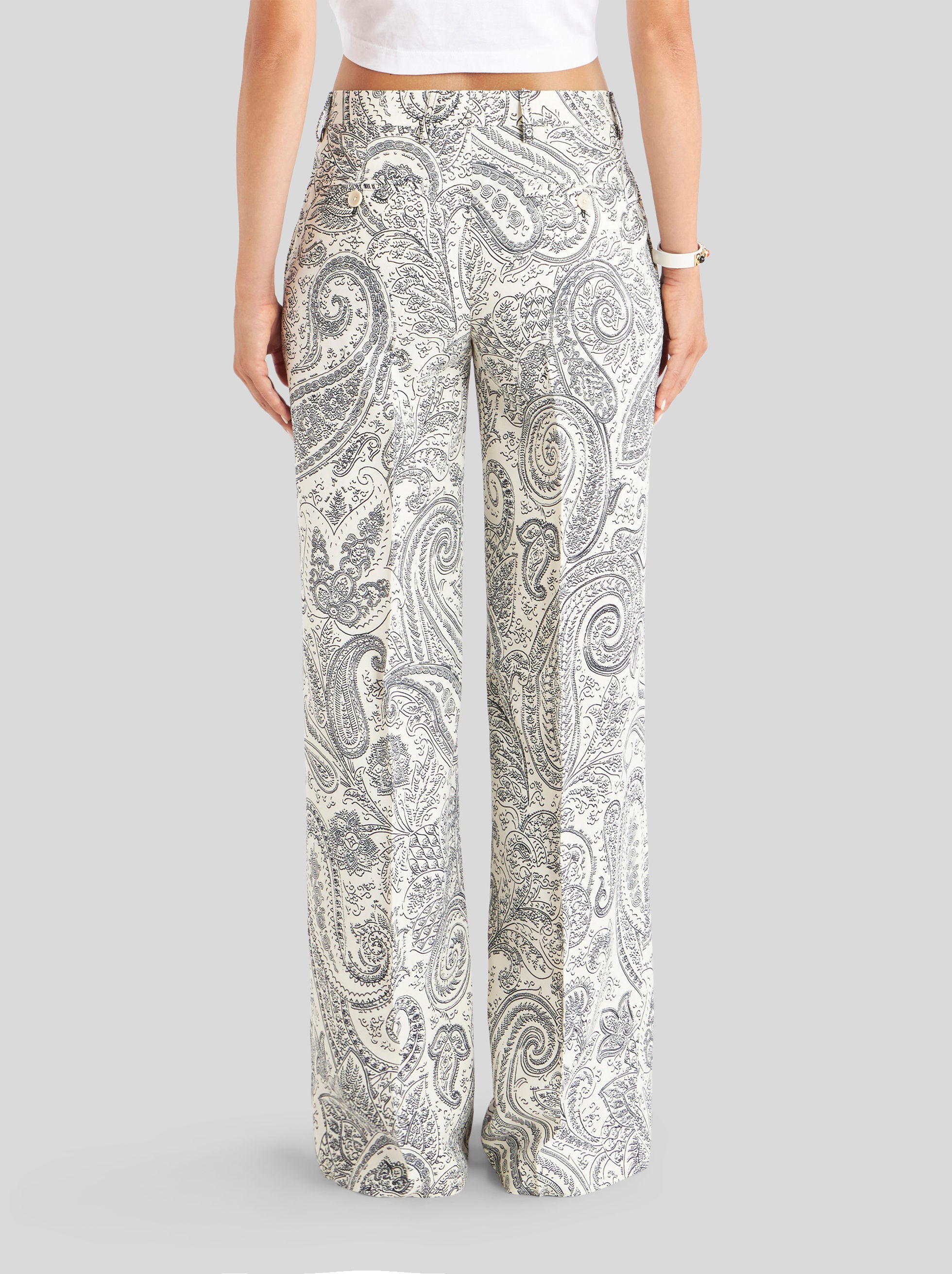 PAISLEY PALAZZO TROUSERS - 4