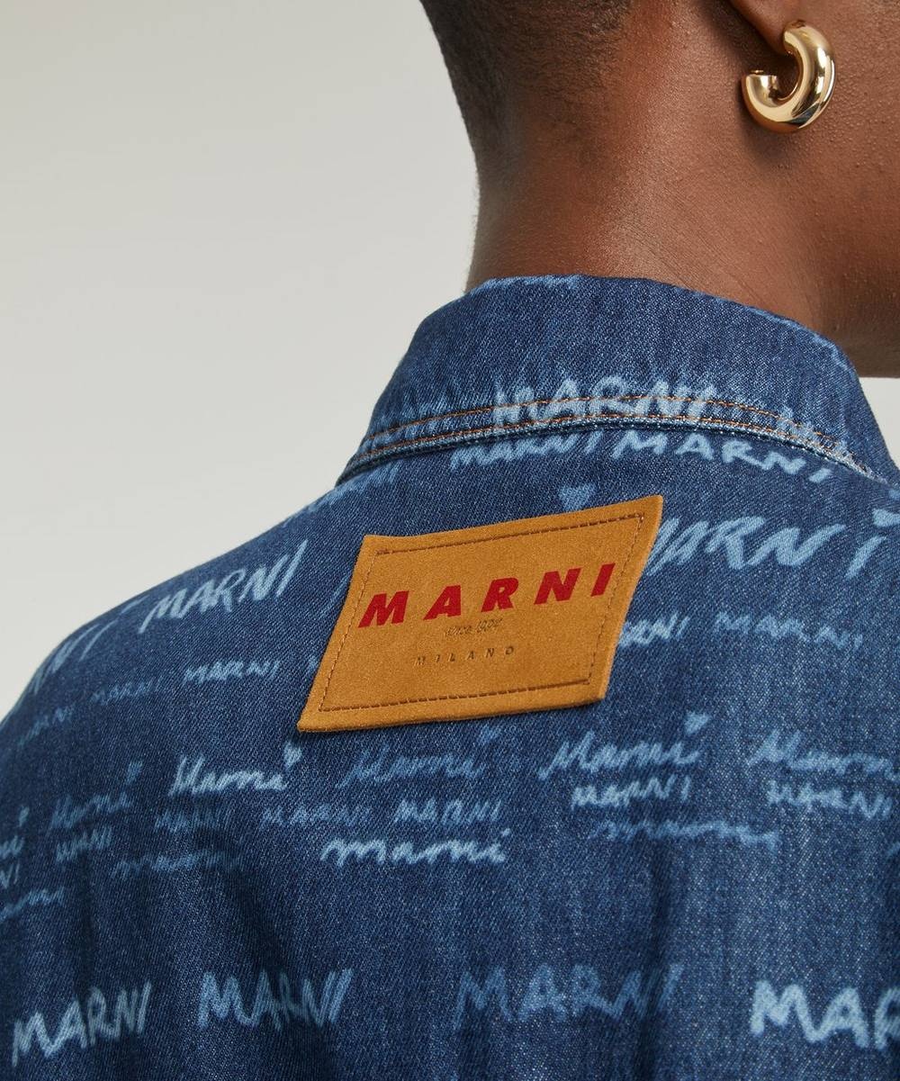 Marni Oversized Mega Marni Motif Denim Jacket | REVERSIBLE