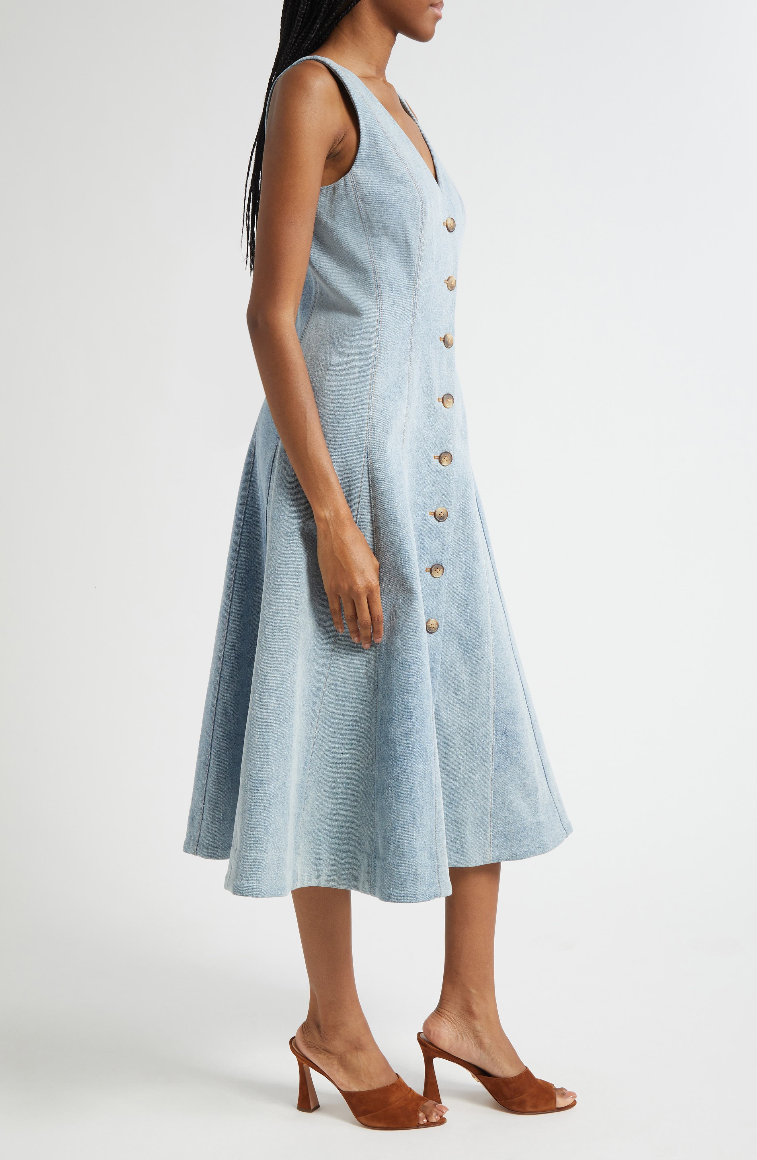 Veronica Beard Lou A-Line Denim Dress in Blue Mirage at Nordstrom - 3
