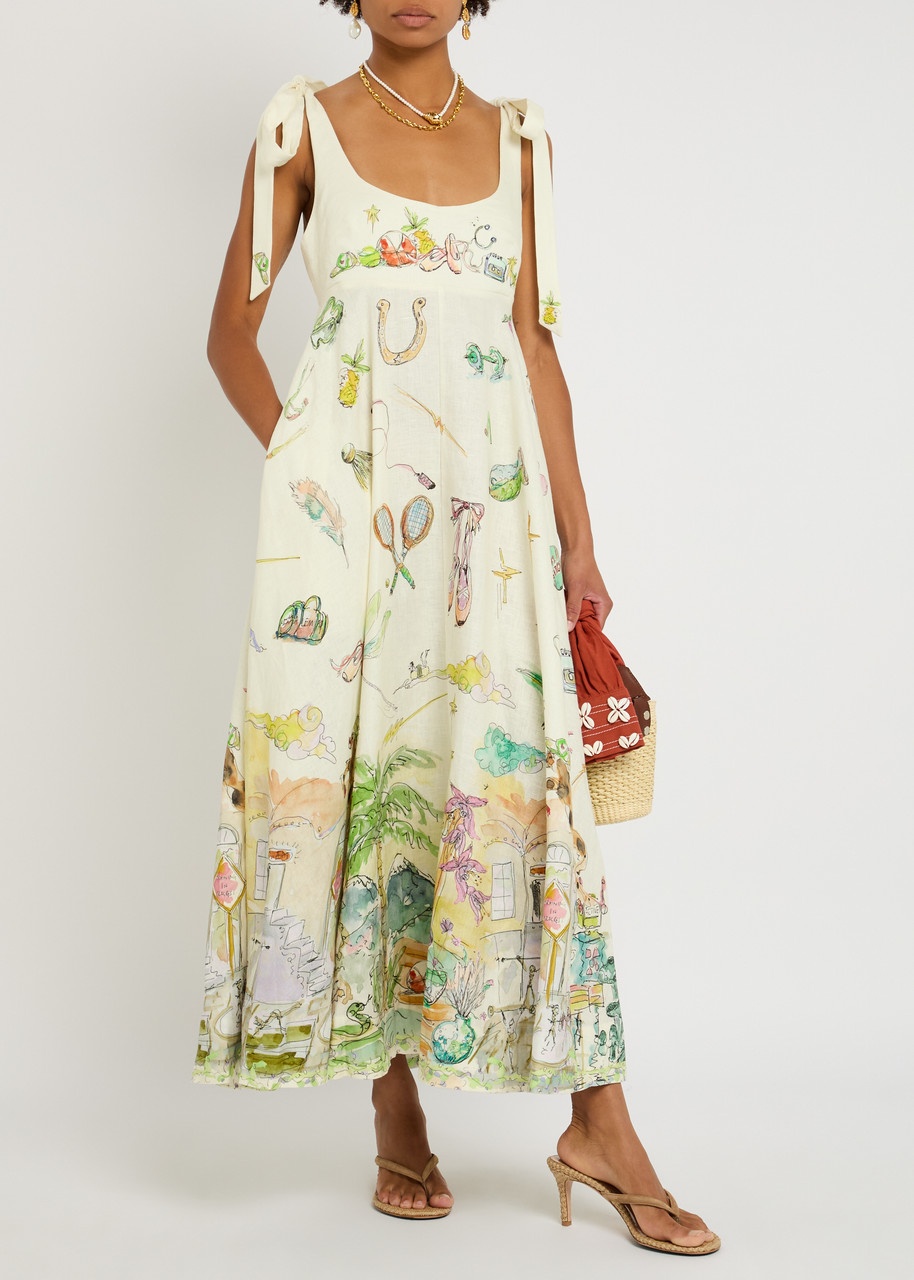 Alemais Anouk Printed Linen Maxi Dress - 4