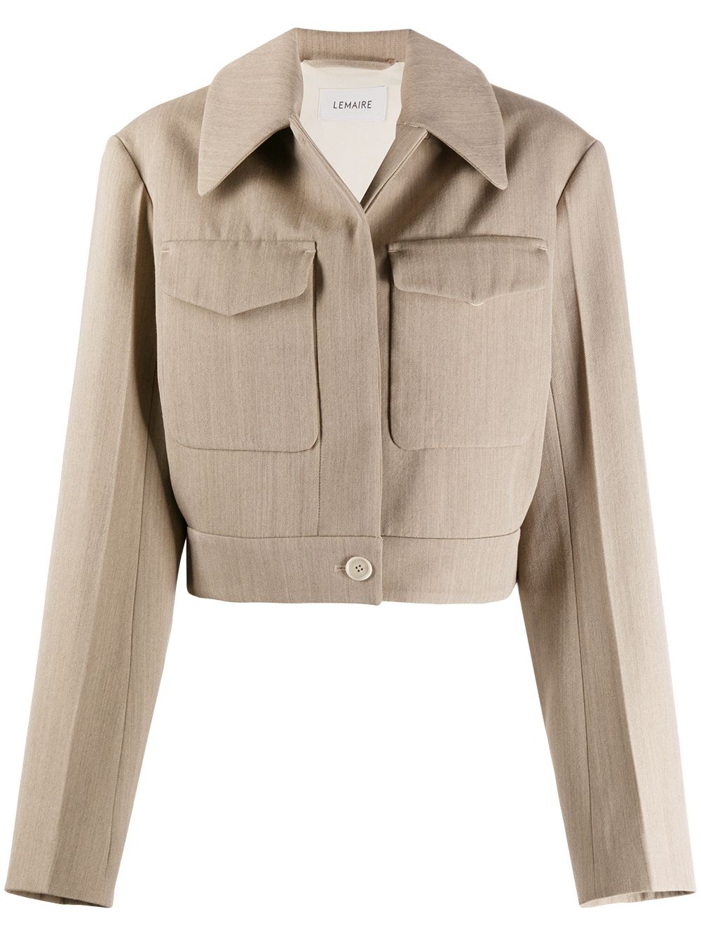 cropped shirt jacket - 1