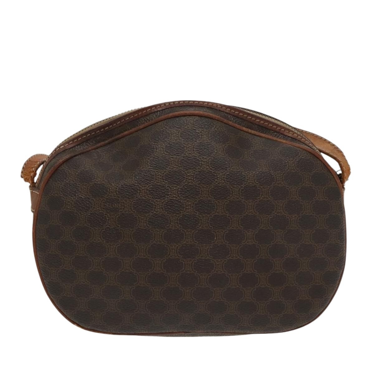 CELINE Macadam Canvas Shoulder Bag Pvc Leather Brown Gold - 3