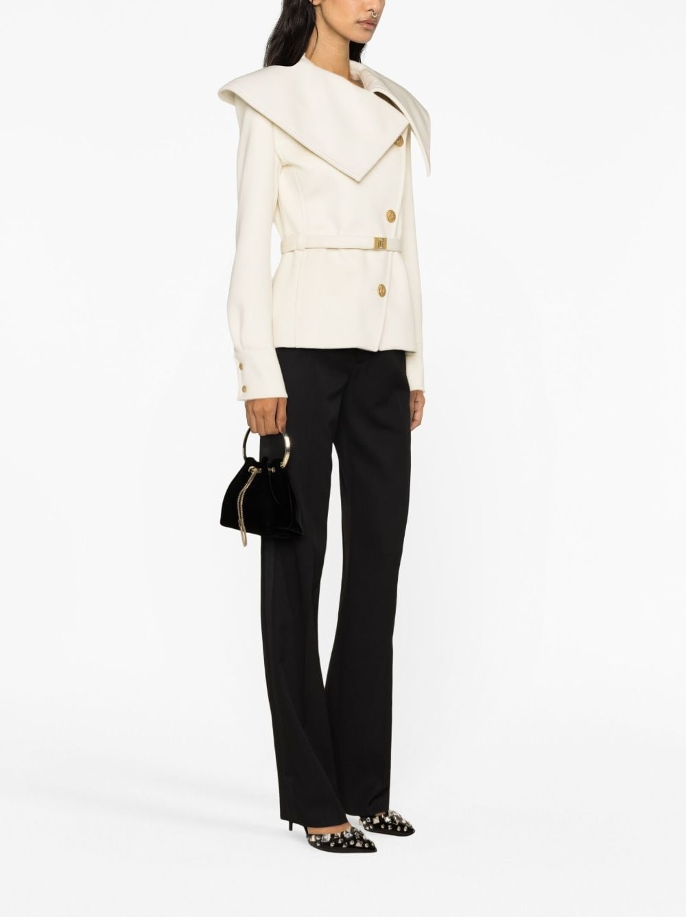 belted wool jacket - 4