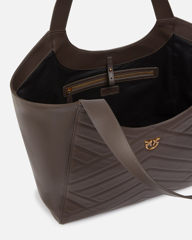 QUILTED LEATHER SHOPPING BAG WITH TWO HANDLES 4