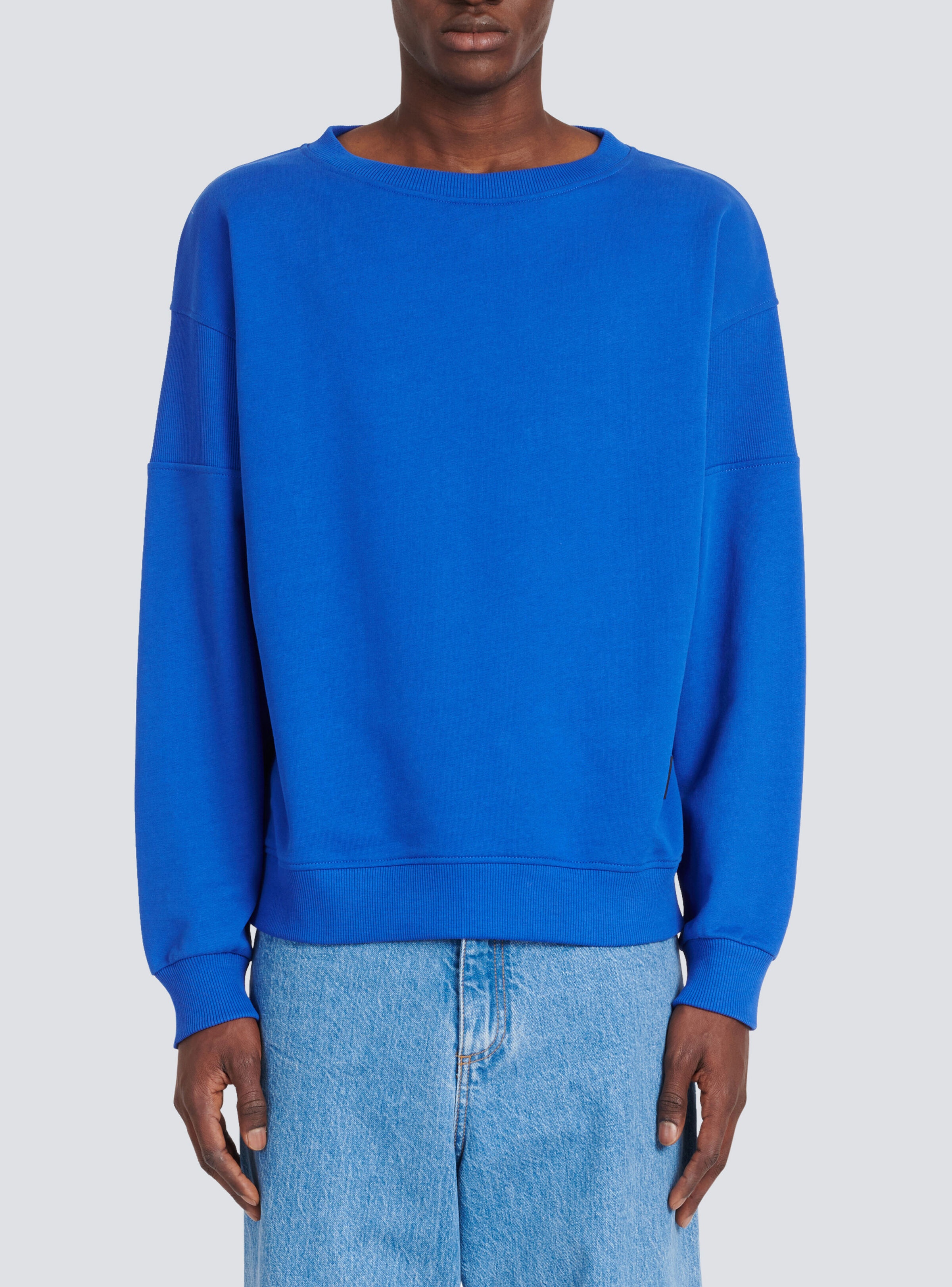 Eco-designed cotton sweatshirt with Balmain logo print - 6