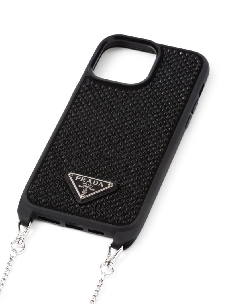 Prada crystal-embellished iPhone 14 Pro case outlook