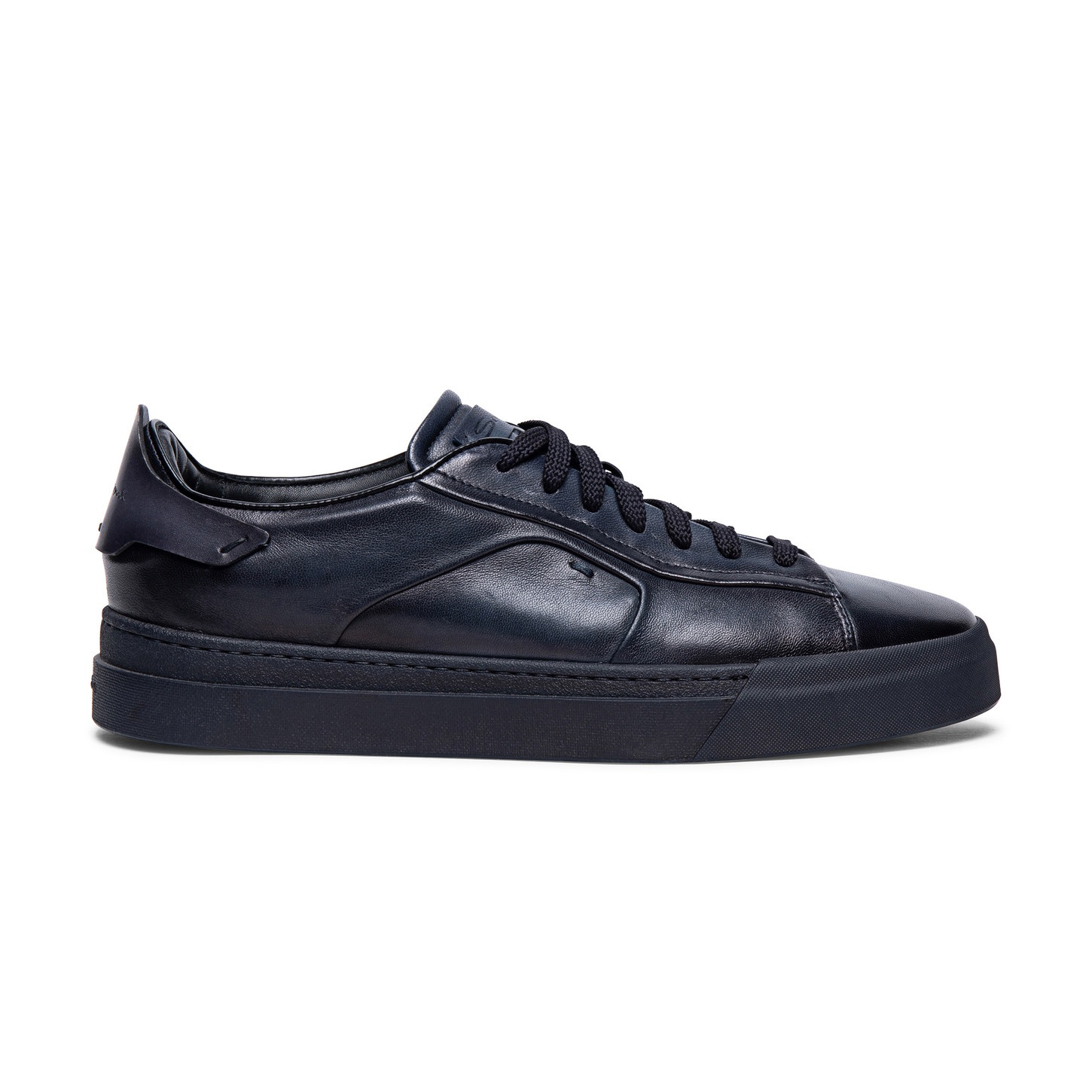 Men’s polished blue leather sneaker - 1