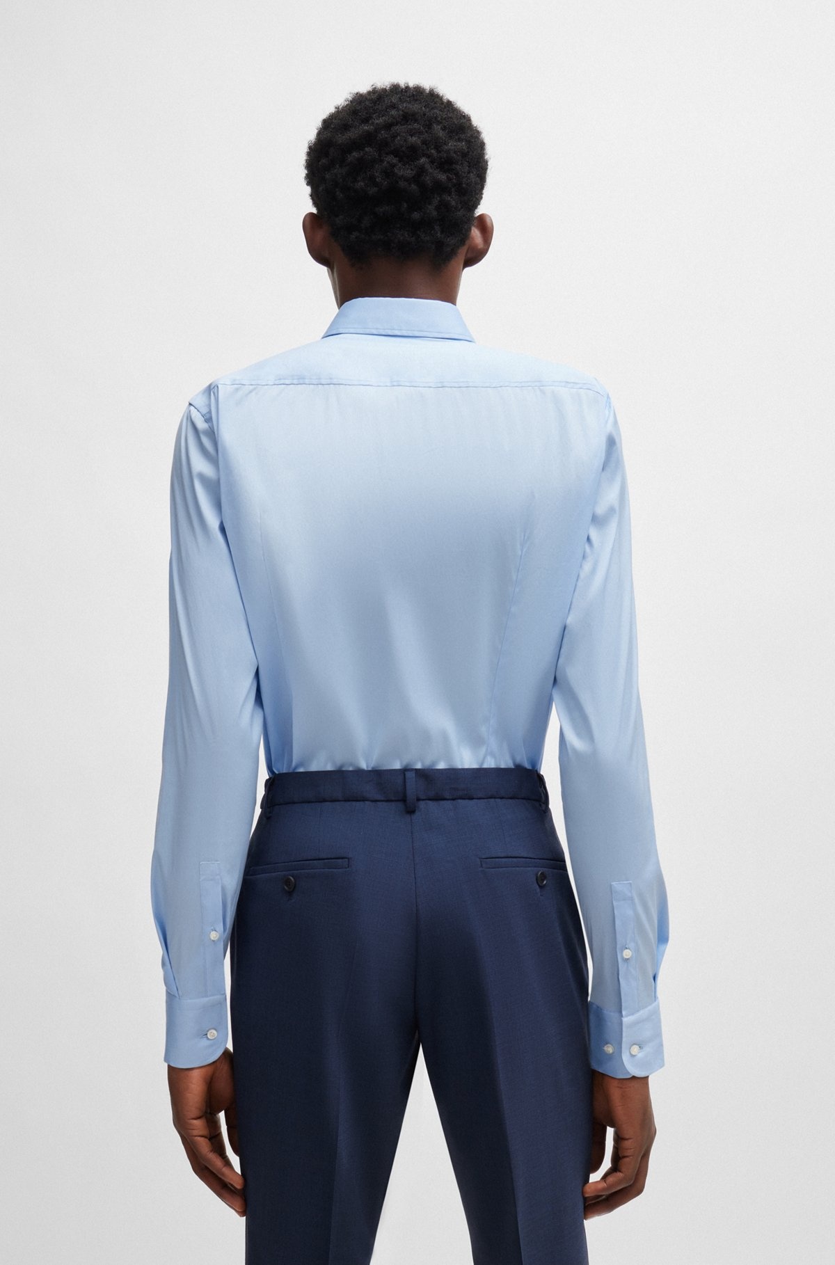 SLIM-FIT SHIRT IN EASY-IRON POPLIN - 4