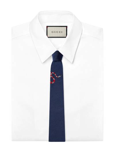 GUCCI Kingsnake underknot silk tie outlook